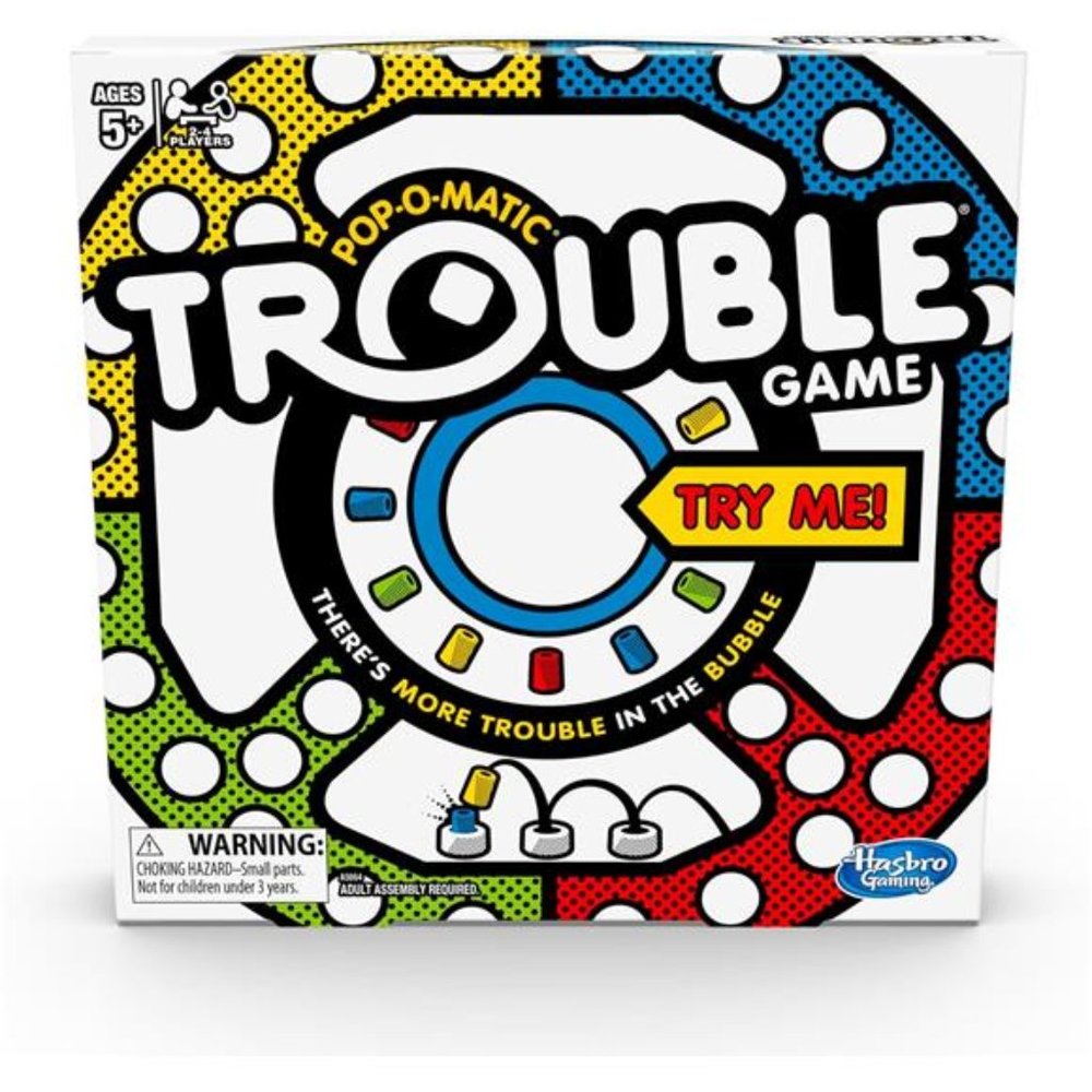 Hasbro Gaming Trouble Board Game for Kids Ages 5 and Up 2-4 Players